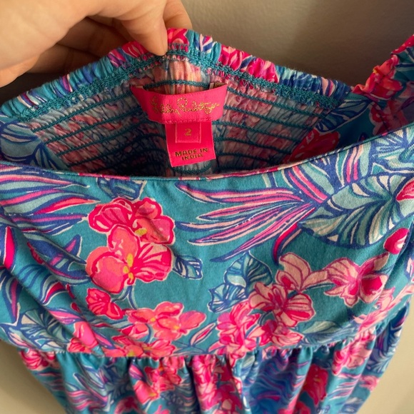 Lilly Pulitzer Delaney Short Sleeve Dress - Blue and Pink - Size 2 - Picture 12 of 15